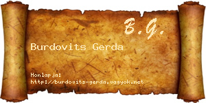 Burdovits Gerda névjegykártya